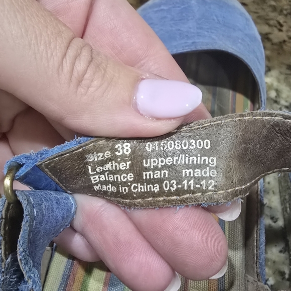 Dansko Blue Mary Jane Platform Espadrilles Size 38 (9) - Picture 5 of 6